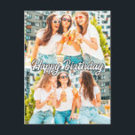 Retro Söt Anpassad 2-bilder Mall Glad Födelsedag Vykort<br><div class="desc">Detta unika vykort har en mall för dina två favoritbilder för födelsedagsfirande. Denna födelsedags hälsning är idealisk för vänner,  familj,  klasskamrater och kollegor. #Flickvän #Dotter #Barnbarn #Syster #Vän #Hustru #Niece</div>
