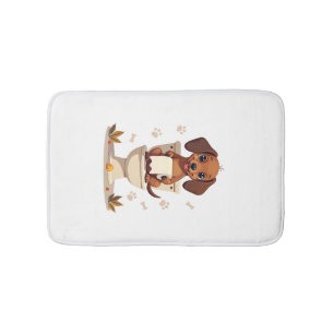 Retro Söt Dachshund på Toalett Tecknad Badrum Badrumsmatta