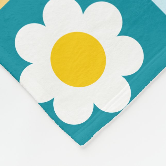 Retro Söt färgglad Pastell Blommor Mönster  Fleecefilt (Hörn)