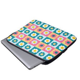 Retro Söt färgrik Pastell Flerfärgad Blommig Mönst Laptop Fodral