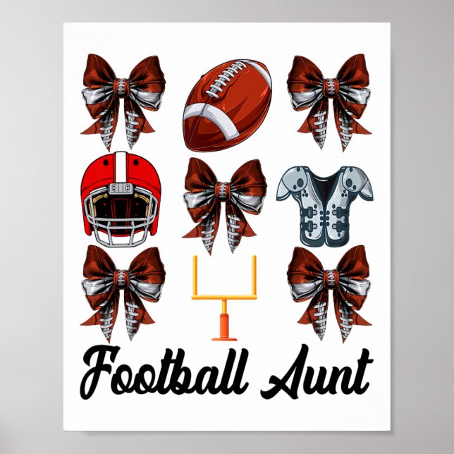 Retro Söt Fotboll Faster Båge Fotboll Mamma Mors D Poster (Framsidan)