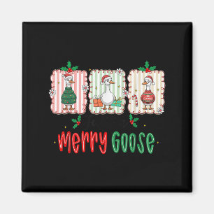 Retro Söt Goosmas Jul Roligt Bara En Glad Gås Magnet
