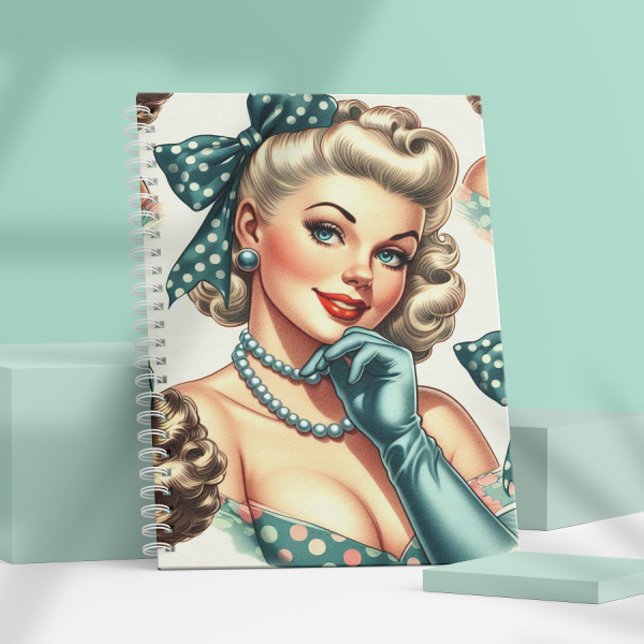 Retro Söt Klassisk Pinup Anteckningsbok (Skapare uppladdad)
