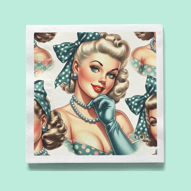 Retro Söt Klassisk Pinup Pappersservett (Skapare uppladdad)