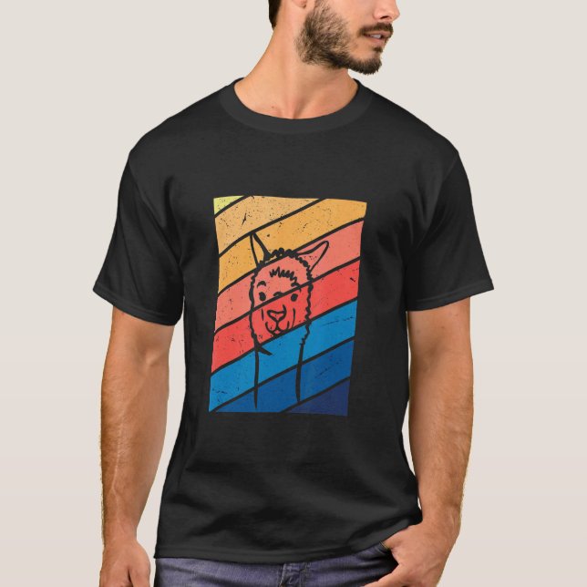 Retro Söt Lama Grafisk Lama tröja (Framsida)