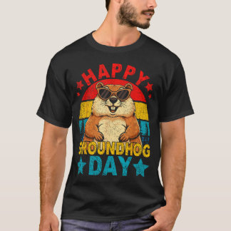 Retro Söt Murmeldjur Glad Murmeldjursdag Djur Lo T Shirt