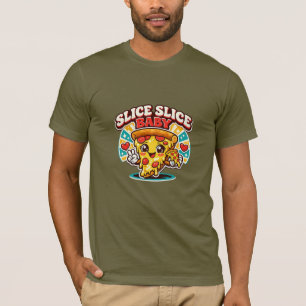 Retro Söt Pizza Tröja – Slice Slice Baby Rolig Gra