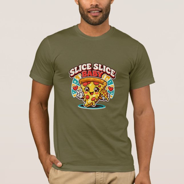 Retro Söt Pizza Tröja – Slice Slice Baby Rolig Gra (Framsida)