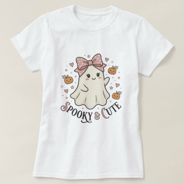 Retro Söt Spökbåge Halloween Grafisk T-Shirt (Design framsida)