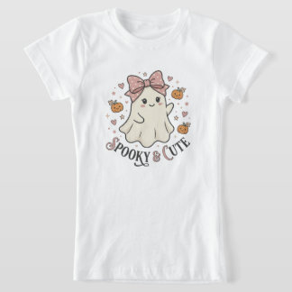 Retro Söt Spökbåge Halloween Grafisk T-Shirt