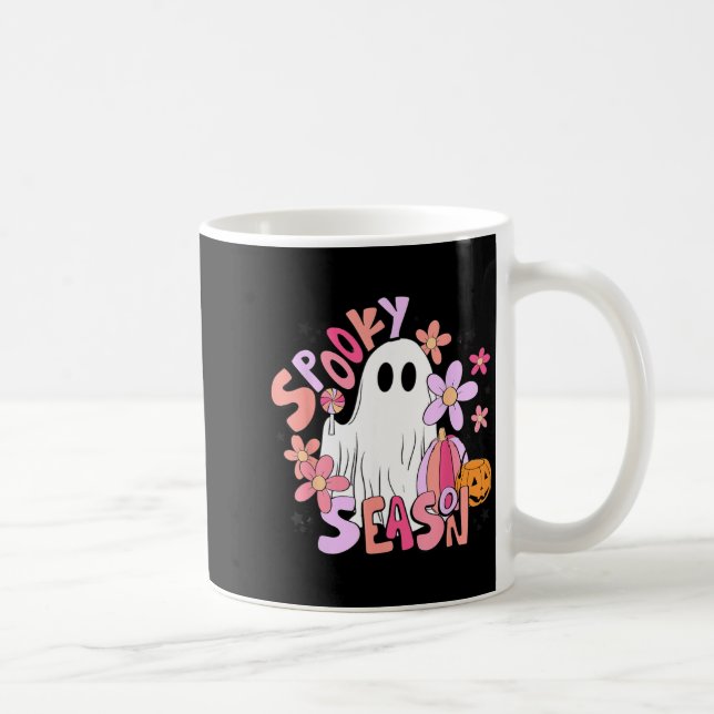 Retro Söt Spöke Skum Saison Rollig Halloween Kaffemugg (Höger)