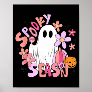 Retro Söt Spöke Skum Saison Rollig Halloween Poster