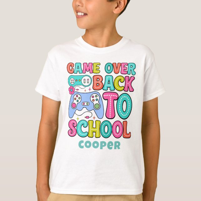 Retro söt tillbaka till gamer killar t-shirt (Framsida)