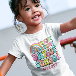 Retro söt tillbaka till skolan första dagen t-shir t shirt