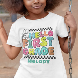 Retro söt tillbaka till skolan första klass t-shir t shirt