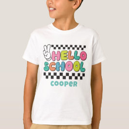 Retro söt tillbaka till skolan pojke t-shirt
