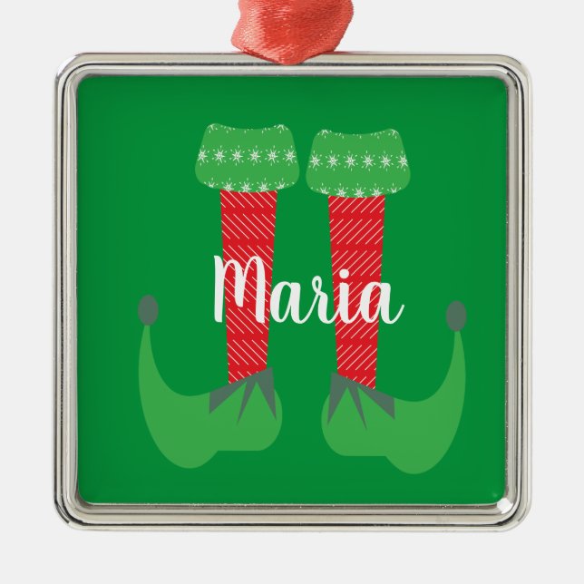 Retro söta älva fötter julpresent julgransprydnad metall (Framsidan)