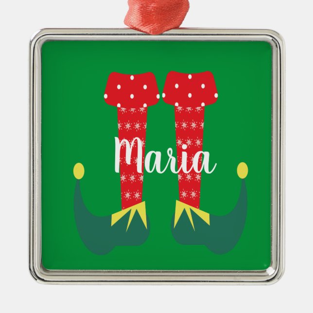 Retro söta älva fötter julpresent julgransprydnad metall (Framsidan)
