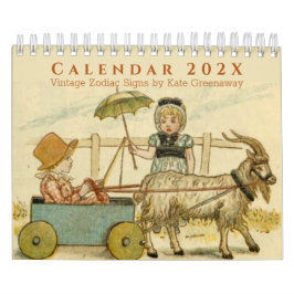Retro söta barn Kate Greenaway stjärntecken Kalender
