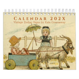 Retro söta barn Kate Greenaway stjärntecken Kalender