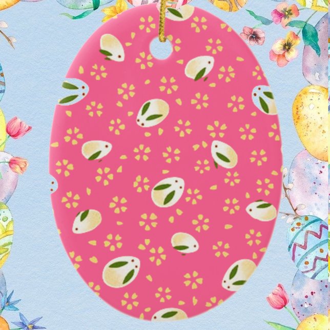 Retro Söta Djur Påsk Julgransprydnad Keramik (Skapare uppladdad)