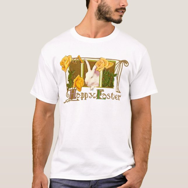 Retro Söta Djur Påsk T Shirt (Framsida)