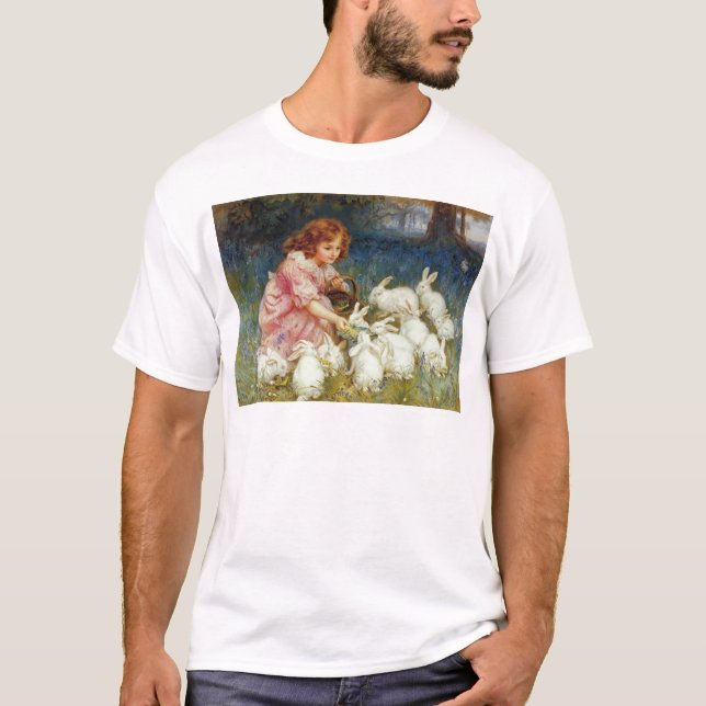 Retro Söta Djur Påsk Tee (Framsida)
