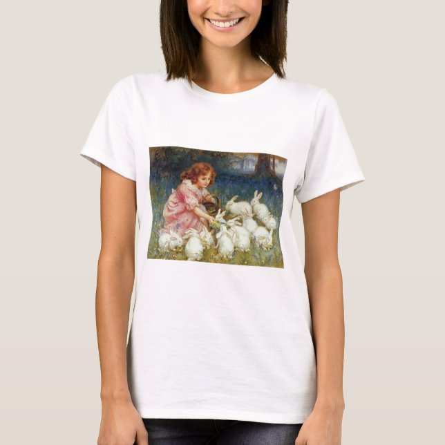 Retro Söta Djur Påsk Tee (Framsida)