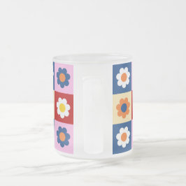 Retro Söta färgglada blommor Mönster  Frostad Glasmugg