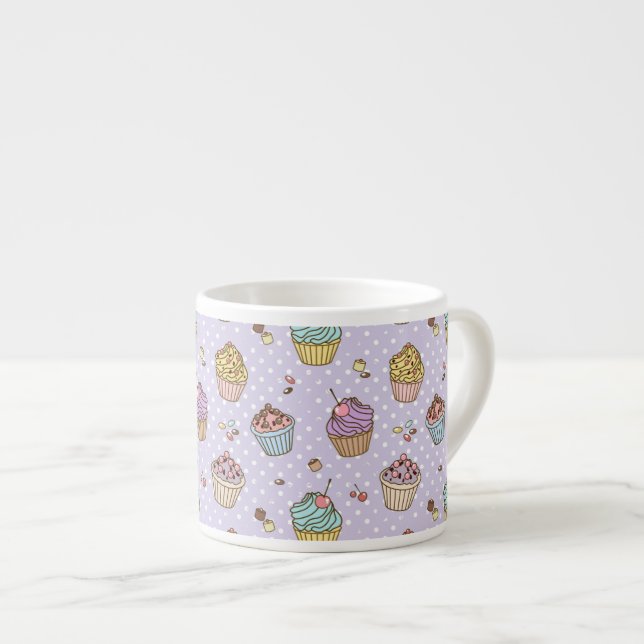Retro sötsakmönster espressomugg (Framsida höger)