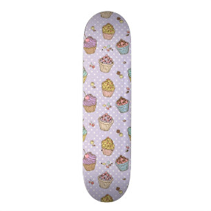 Retro sötsakmönster mini skateboard bräda 18,5 cm