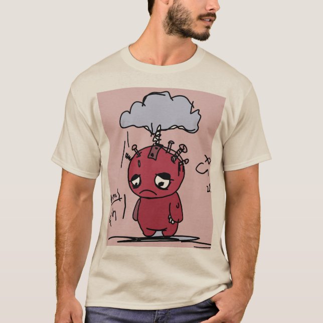 Retro Sött Abstrakt Expressionistiskt Monster Graf T Shirt (Framsida)