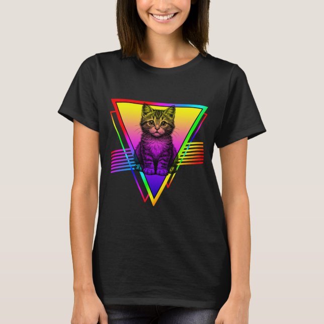 Retro sött katt t shirt (Framsida)