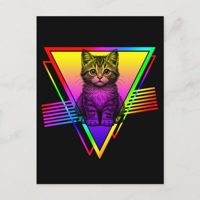 Retro Sött Katt Vykort (Framsida)