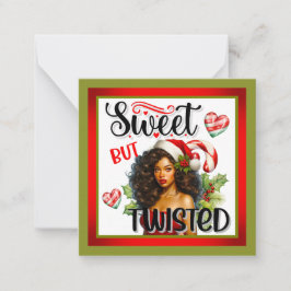 Retro Sött men Twisted Jul Pinup Anteckningskort