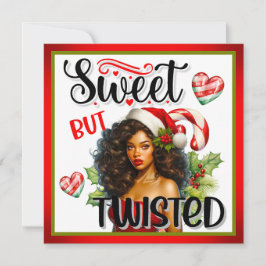Retro Sött men Twisted Jul Pinup Julkort