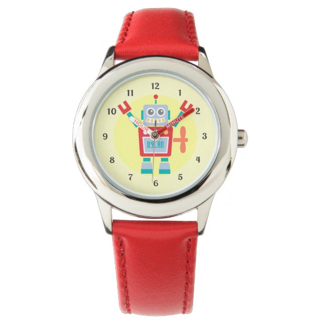Retro sött robotspel för barn armbandsur (Framsida)
