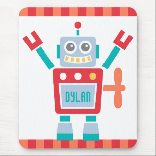 Retro Sött Robotspel för Barn Musmatta