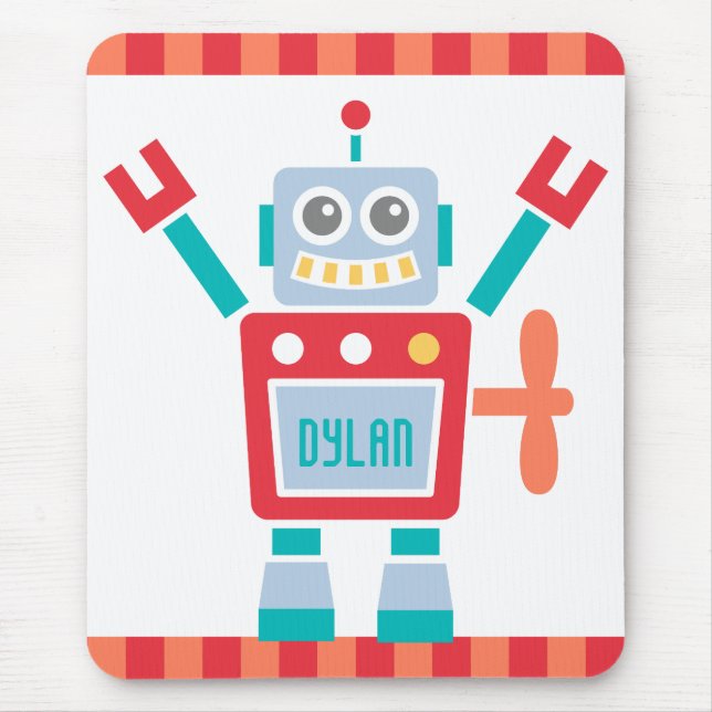 Retro Sött Robotspel för Barn Musmatta (Framsidan)