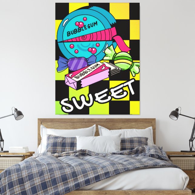 Retro Sött Som Godis Canvastryck (Insitu (sovrum))