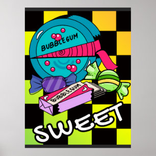Retro Sött Som Karamell Poster