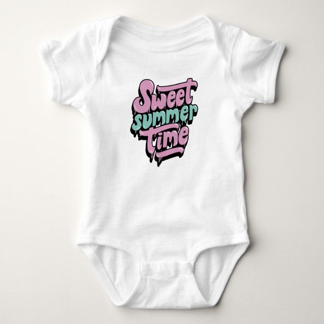 Retro Sött Sommartid T Shirt (Framsida)