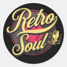 Retro Soul Vintage Music Runt Klistermärke