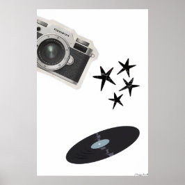 Retro Soul: Vinyl, lins & stjärnor collage Poster