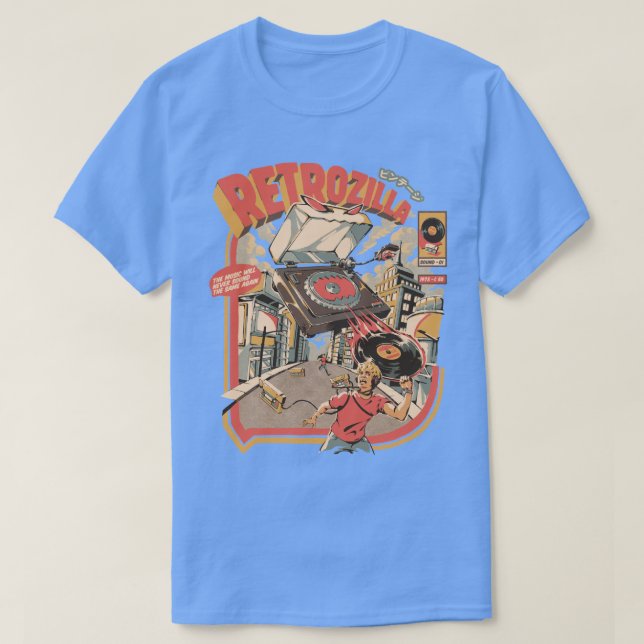 Retro Soundzilla Black T Shirt (Design framsida)