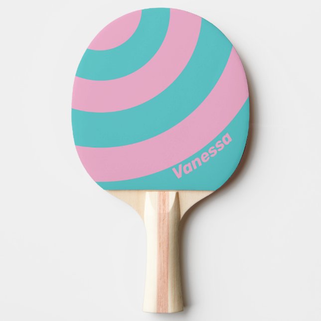 Retro South Beach Circle Stripe med namn Pingisracket (Framsidan)