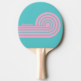 Retro South Beach Curl-ränder med namn Pingisracket