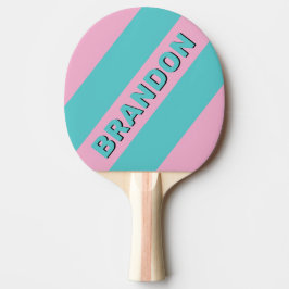 Retro South Beach djärva ränder med namn Pingisracket