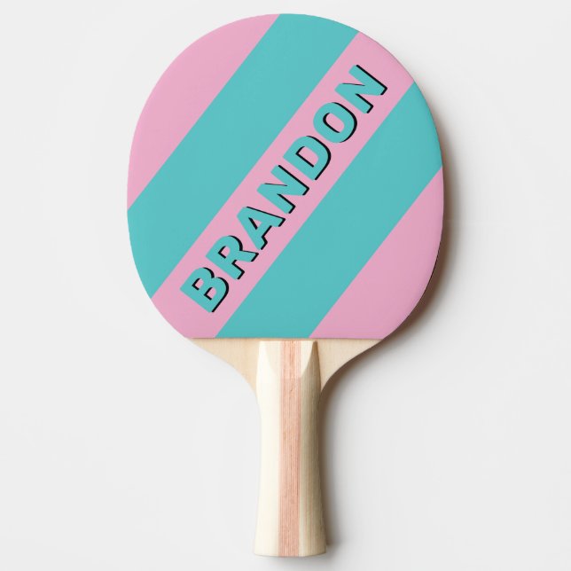 Retro South Beach djärva ränder med namn Pingisracket (Framsidan)