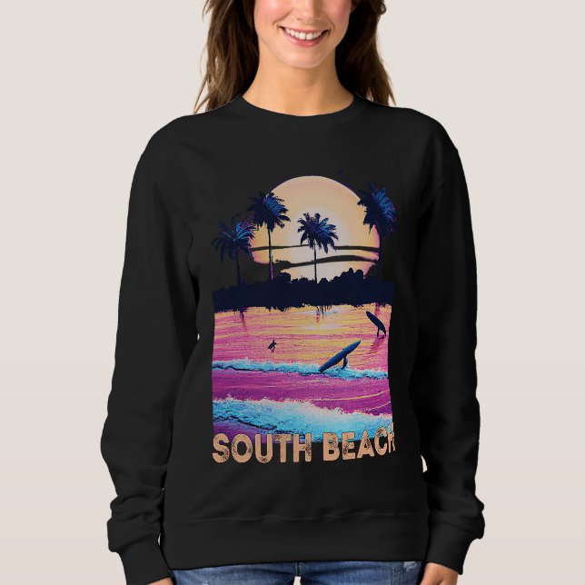 Retro South Beach Florida Souvenir Surf T Shirt (Framsida)